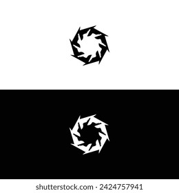 Circle stylish vector logo template design . Black and white circle logo silhouette 