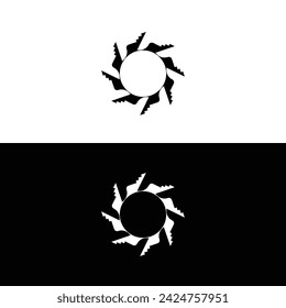 Circle stylish vector logo template design . Black and white circle logo silhouette 