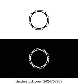 Circle stylish vector logo template design . Black and white circle logo silhouette 