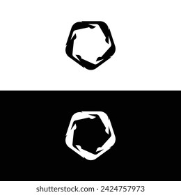 Circle stylish vector logo template design . Black and white circle logo silhouette 