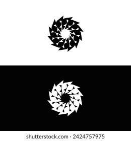Circle stylish vector logo template design . Black and white circle logo silhouette 