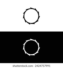 Circle stylish vector logo template design . Black and white circle logo silhouette 