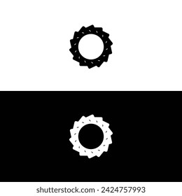 Circle stylish vector logo template design . Black and white circle logo silhouette 