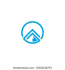 Circle Summit Mountain Nature Simple Monoline Logo