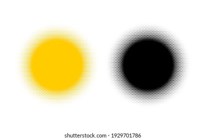 Circle Sun Gradient Halftone Vector Illustration