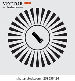 Circle. The sun. Rays. Black icons on white.  tube for cream or another cosmetic remedy , vector illustration, EPS 10
