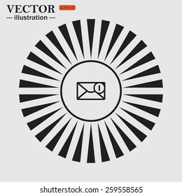 Circle. The sun. Rays. Black icons on white.  SMS messages, vector illustration, EPS 10