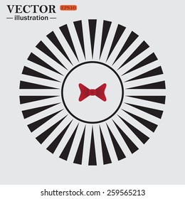 Circle. The sun. Rays. Black icons on white. bow tie. Vector illustration, EPS 10