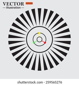 Circle. The sun. Rays. Black icons on white. GPS navigation,  vector illustration, EPS 10