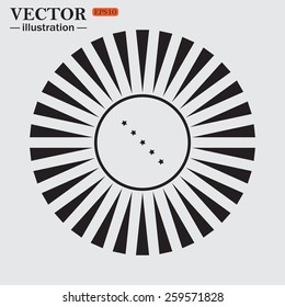Circle. The sun. Rays. Black icons on white. stars, vector illustration, EPS 10