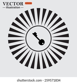 Circle. The sun. Rays. Black icons on white. key, vector illustration, EPS 10
