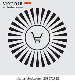 Circle. The sun. Rays. Black icons on white. put in shopping cart , vector illustration, EPS 10