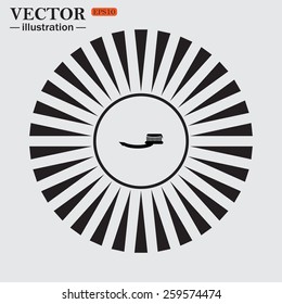 Circle. The sun. Rays. Black icons on white. Toothbrush and Toothpaste , vector illustration, EPS 10