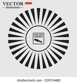 Circle. The sun. Rays. Black icons on white. of online news, vector illustration, EPS 10 