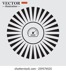 Circle. The sun. Rays. Black icons on white. speedometer. Vector illustration EPS 10 
