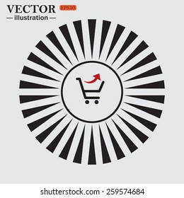 Circle. The sun. Rays. Black icons on white. remove from the shopping cart, vector illustration, EPS 10