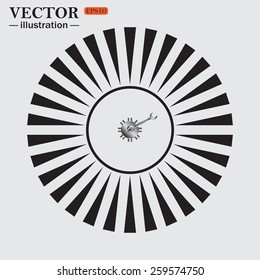 Circle. The sun. Rays. Black icons on white. Cog Settings , vector illustration, EPS 10