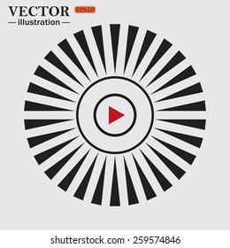 Circle. The sun. Rays. Black icons on white. play, vector, EPS 10