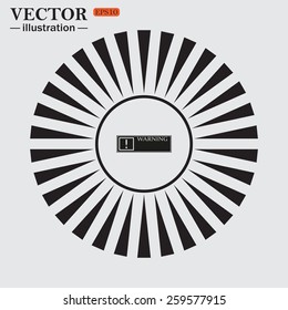 Circle. The sun. Rays. Black icons on white. Frame warnings, important information security. Vector illustration EPS 10