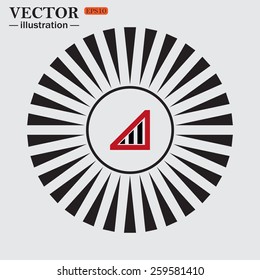 Circle. The sun. Rays. Black icons on white. no signal, poor signal strength, signal strength indicator, vector illustration, EPS 10