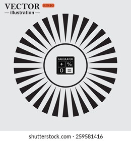Circle. The sun. Rays. Black icons on white. calculator, vector illustration, EPS 10