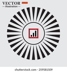 Circle. The sun. Rays. Black icons on white. no signal, poor signal strength, signal strength indicator, vector illustration, EPS 10