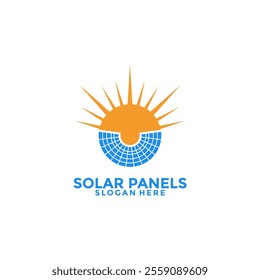 Circle Sun Solar panel logo vector design. Solar Energy logo icon vector template