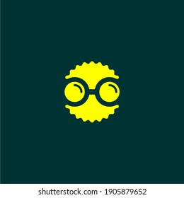 Diseño del logotipo de gafas de sol de sol de círculo