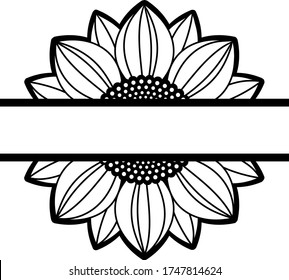 Circle Sunflower Design Monogram Vector Cut files for DIY Art Project, Handmade Party Signboard, and Home Decor Banner