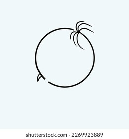 the circle of surfboard and tree,black line vector