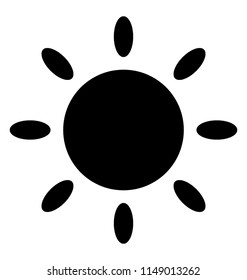 
Circle surrounded by rays denoting sun icon 
