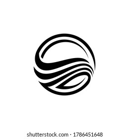 logotipo de cisne circular simple y limpio