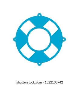 circle swim sos blue color black icon in flat style isolated. Vector Symbol illustration.