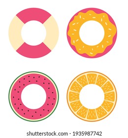 Circle for swimming simple icon set. Vector Illustration EPS10