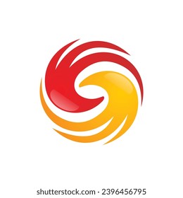 circle swirl abstract design logo