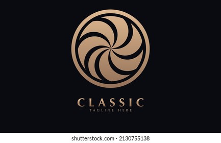 plantilla de logotipo de vector de monograma abstracto de giro de círculo