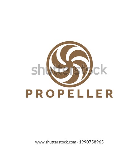 Circle swirl rotate air propeller techonology logo template in flat design monogram illustration  