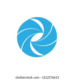 Circle with swirl Two Bird Beak logo 