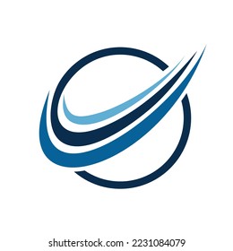 circle swoosh logo icon template