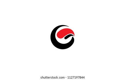 circle and swoosh water icon vector logo