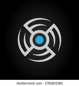 Circle Symbol auf schwarzem Hintergrund