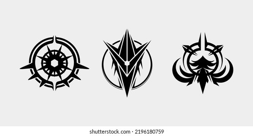 circle symbol arrow interface games vector set wings editable
