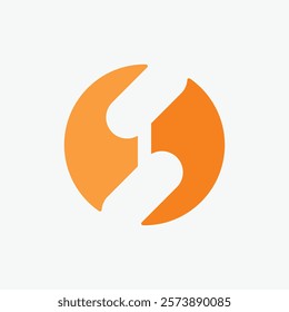 Circle Symbol Letter S Logo Round. Trendy Modern Template Design