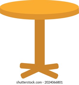 Circle table icon on white background. round table sign. wooden table symbol. flat style.