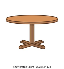 Circle table icon. Simple filled outline style. Round, pictogram, furniture, office, sign, conference, meeting, web, interior concept. Vector design illustration isolated on white background. EPS 10