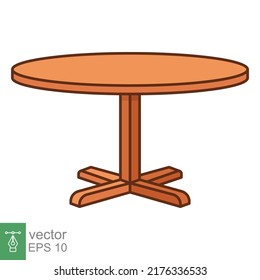 Circle table icon. Simple filled outline style. Round, pictogram, furniture, office, sign, conference, meeting, web, interior concept. Vector design illustration isolated on white background. EPS 10