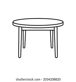 Symbol für den Schaltkreis. Einfache Kontur. Rund, Piktogramm, Möbel, Büro, Schild, Konferenz, Sitzung, Web, Symbol, Inneres Konzept. Vektordesign-Illustration einzeln auf weißem Hintergrund. EPS10