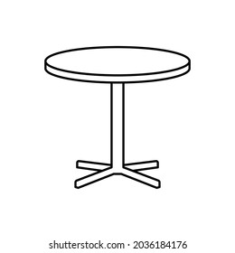 Circle table icon. Simple outline style. Round, pictogram, furniture, office, sign, conference, meeting, web, symbol, interior concept. Vector design illustration isolated on white background. EPS 10