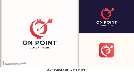 Circle target Arrow Logo. Arrow in of Box Icon isolated. Usable for Business and Technology Logos.