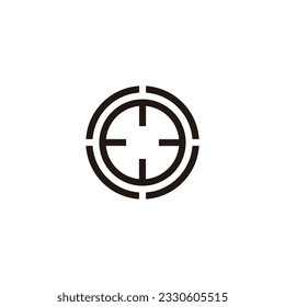 circle, target, technology geometric symbol simple logo vector